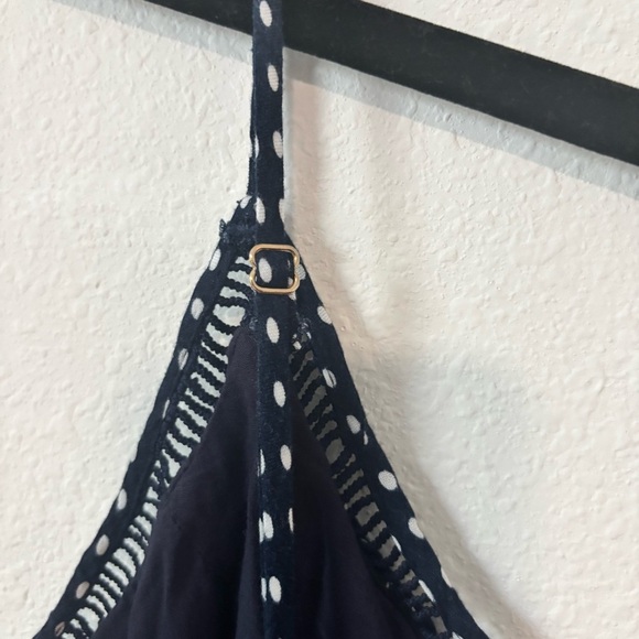 Lulus Navy Polka Dot Slip Dress Size Medium | Spaghetti Strap Midi - Picture 6 of 9